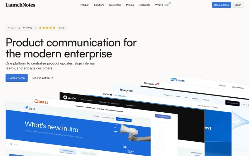 LaunchNotes website homepage